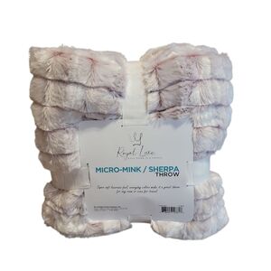 Royal Luxe New Micro Mink Sherpa Throw Red White‎ Deep Sleep 50x60in